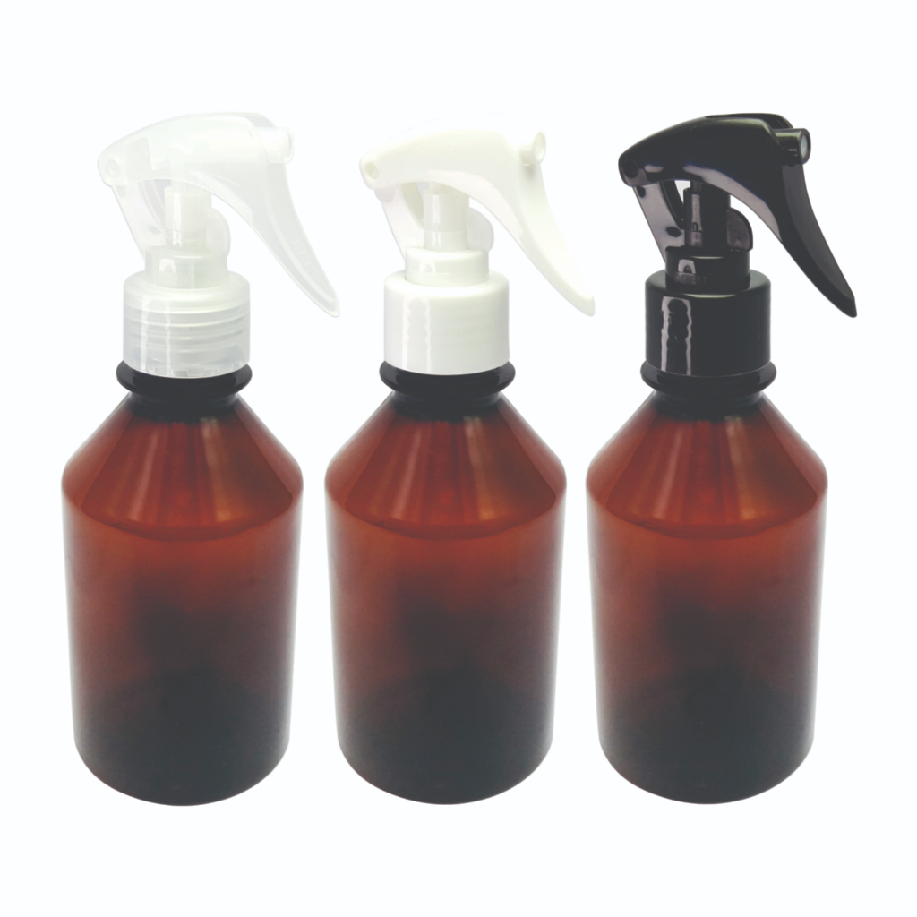 17 Frasco Plástico Âmbar 250ml Pet Válv Mini Gatilho Far