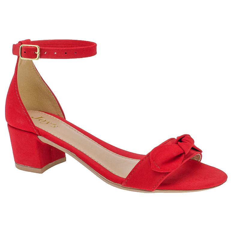 Sandalia Feminina Salto Quadrado Sapato Confortavel Saltinho Vermelho-203 em Oferta na Shopee