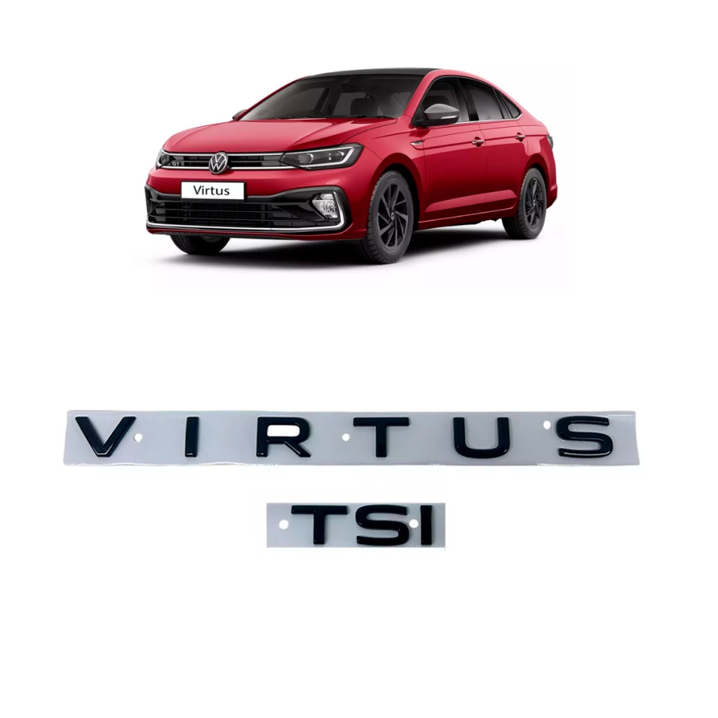 Kit Emblema Preto Virtus/TSI Original Volkswagen em Oferta na Shopee