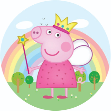 Painel em Lona Redondo Sem Elástico - Tema Peppa Pig - Lona Fosca