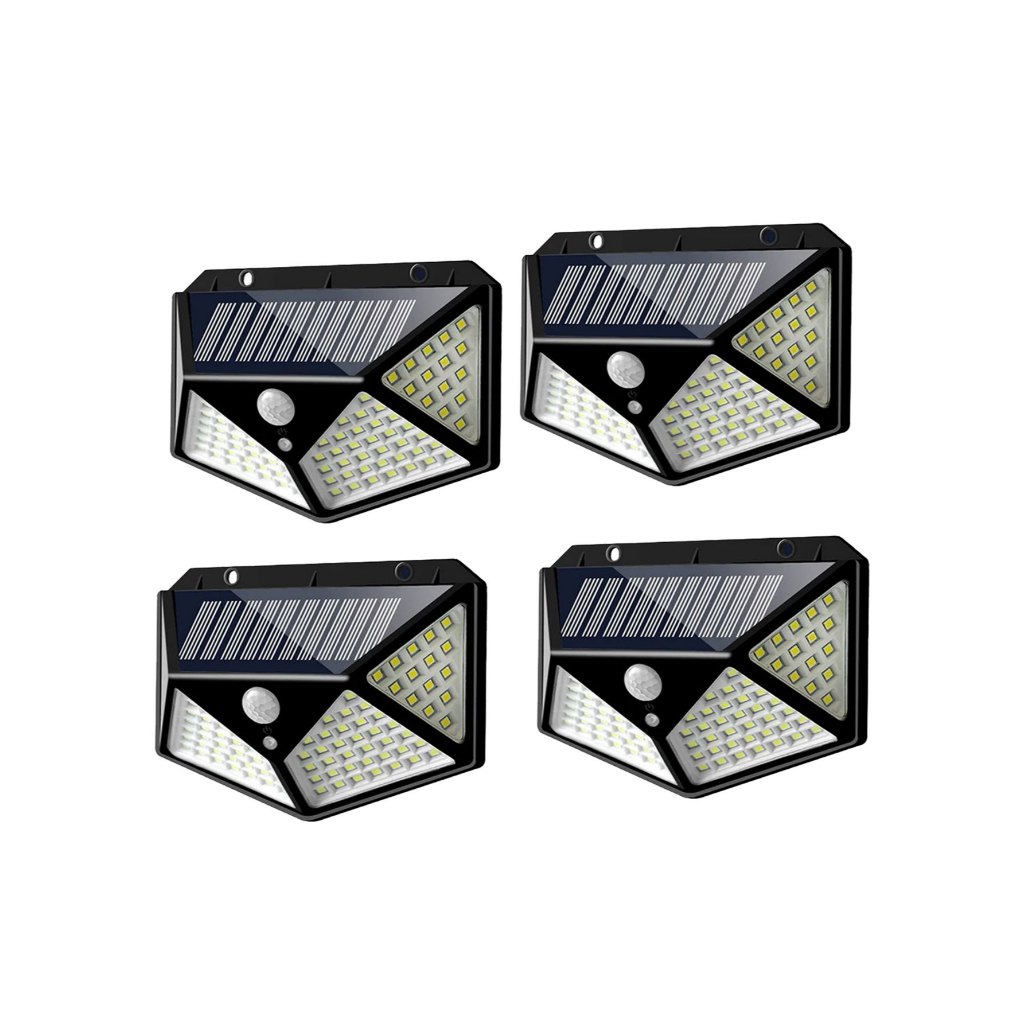 Luminária Solar 100 Led Com Sensor Para Jardim Externa Prova D'água Luz Led Solar Lâmpada