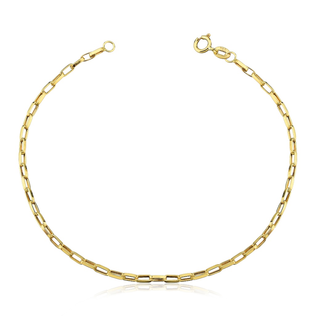 Pulseira Masculina De Ouro 18k Elo Alongado em Promoção em Oferta na Shopee