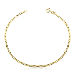 Pulseira Masculina De Ouro 18k Elo Alongado em Promoção
