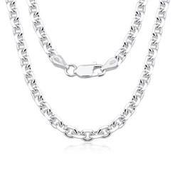 Corrente Masculina de Prata 925 Elo Cadeado 6mm
