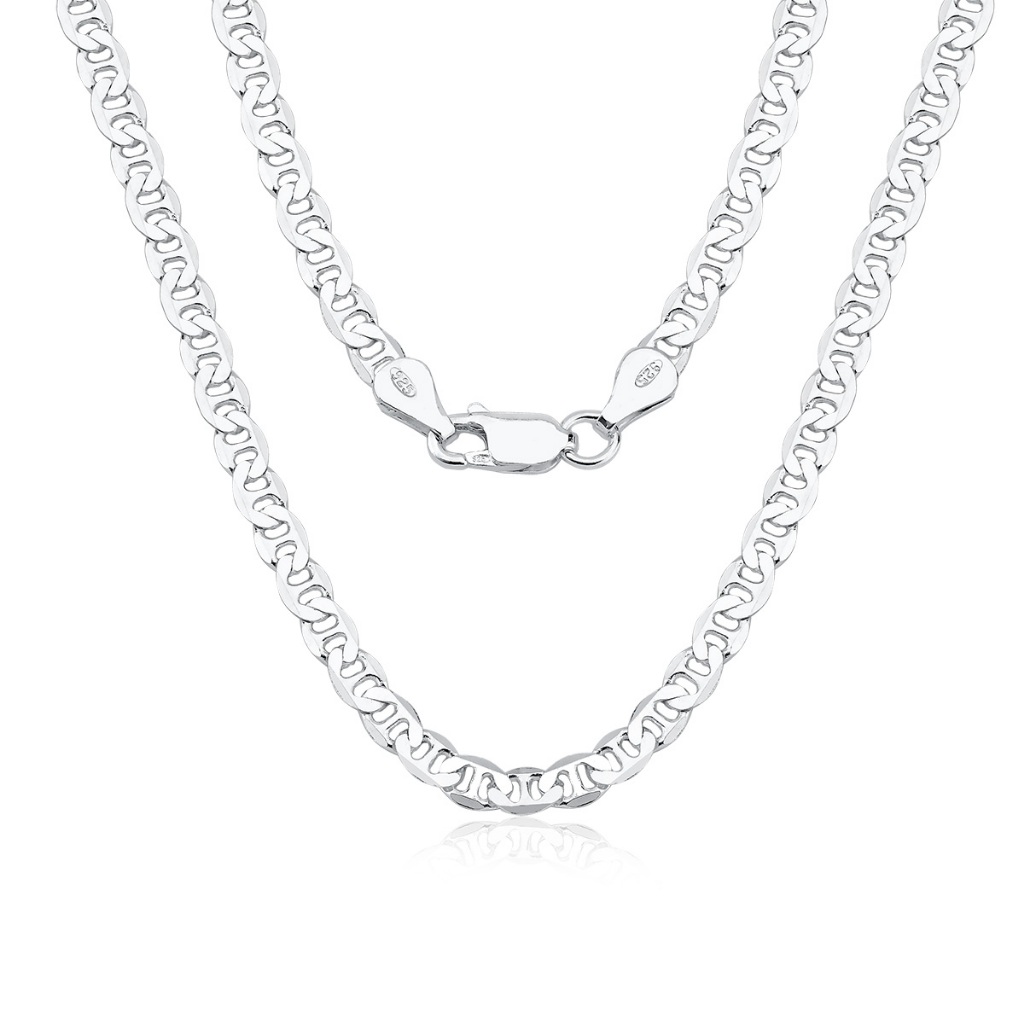 Corrente Masculina de Prata 925 Piastrine com 4mm