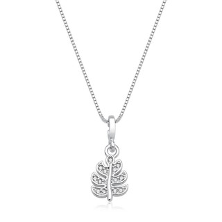 Colar Feminino de Prata 925 Folha com zircônia em Oferta na Shopee