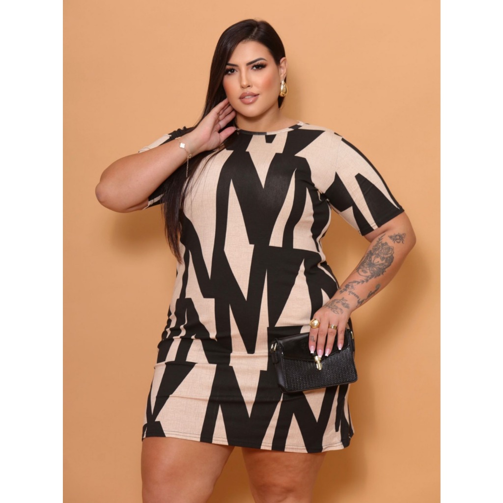 VESTIDO básico lindo Plus Size Curve Curvy grande camisetão várias cores - Women Clothes