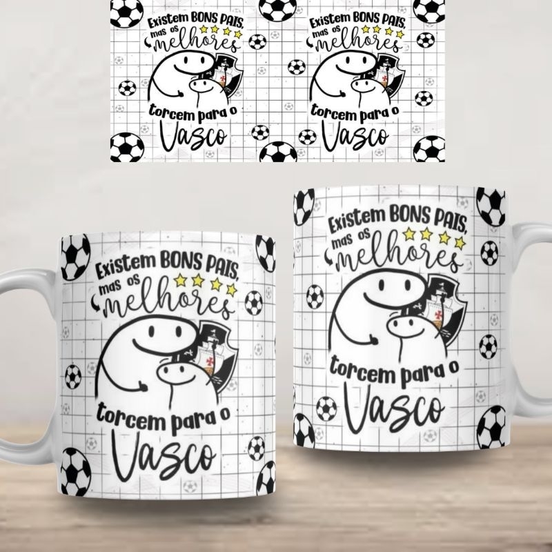Caneca Personalizada Dia dos Pais Existem varios Pais mas os melhores torcem para o Vasco Xícara Presente Lembrança Promoção
