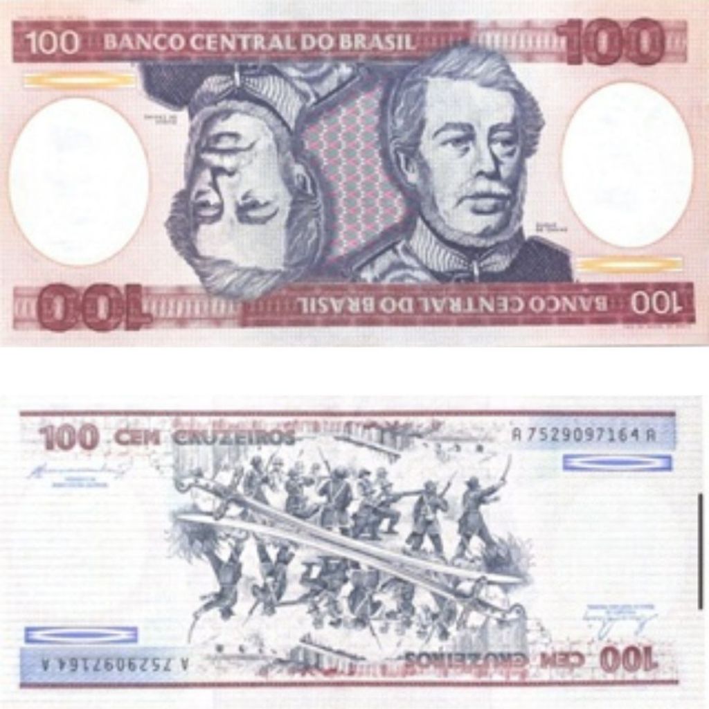 Cédula - Brasil - 100 Cruzeiros - Duque de Caxias