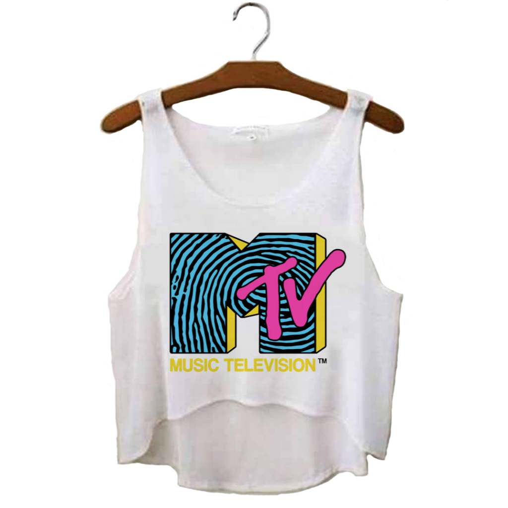 Cropped MTv || Regata Tshirt Tumblr Aesthetic Pinterest em Oferta na Shopee