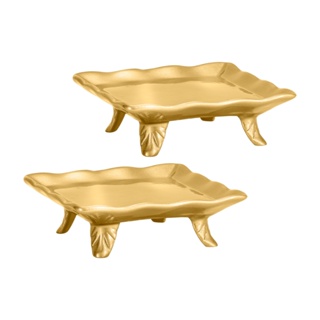 Kit 2 Bandeja Frisada Quadrada Com Pé Decoração Doces 20x20 Enfeites Festas Aniversários Chá De Bebe em Oferta na Shopee