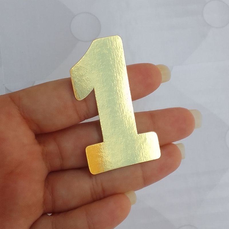 Kit com 20 unidades -Aplique de Números - de 0 á 9 Lamicote Dourado Lembrancinhas para Festa
