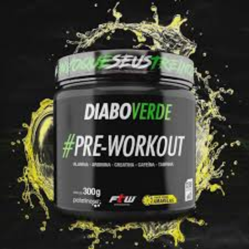 Pré Treino Diabo Verde Pré Workout Mansão Maromba FTW 300g Sabor Frutas Amarelas