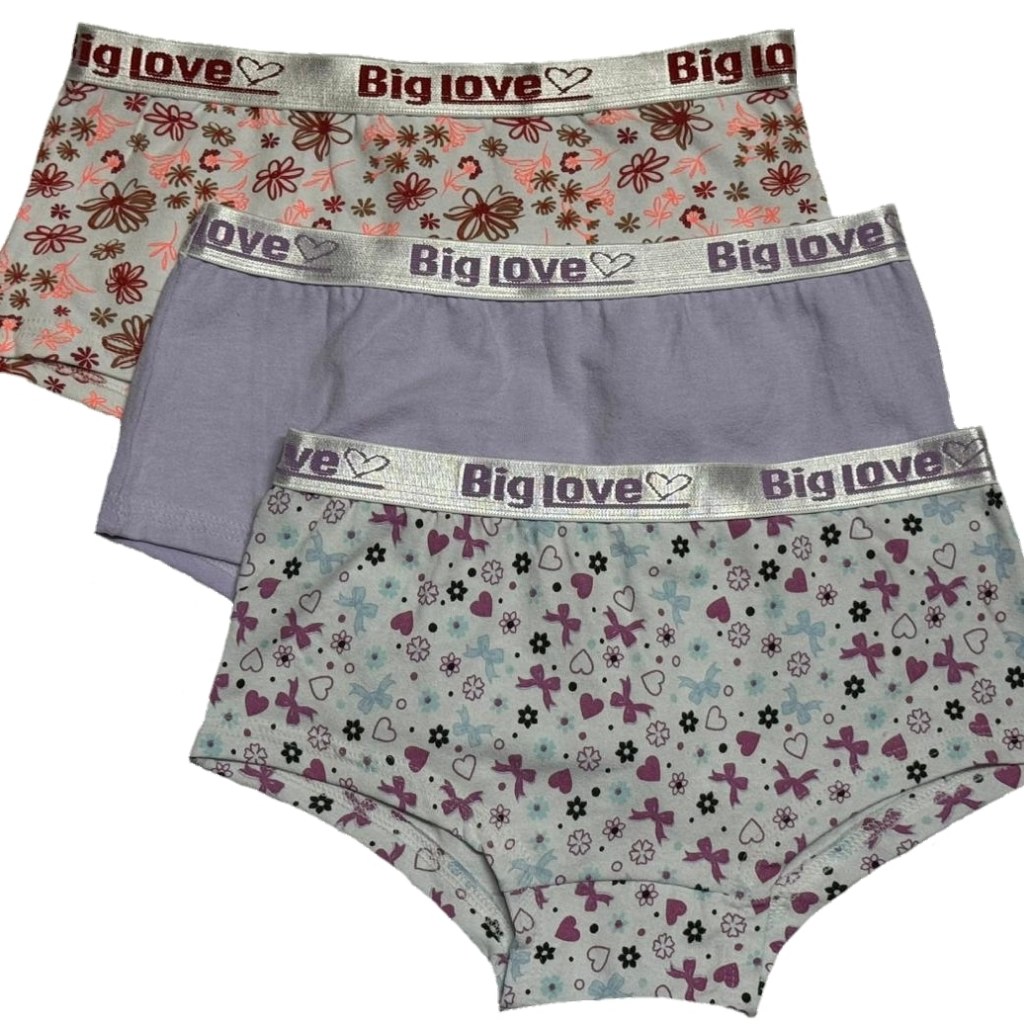 Kit 5 Calcinha  Juvenil Shortinho  Box Feminina  de Algodão Menina Moça  Ref:065 em Oferta na Shopee