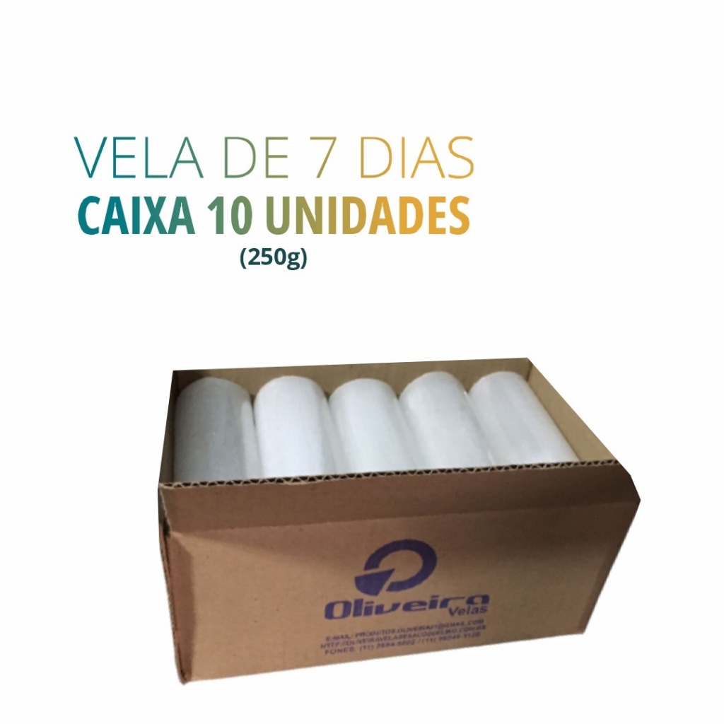 Velas De 7 dias ( votiva ) 100% Parafina Pura com 250gr celofane liso- 10 Unidades branca/coloridas em Oferta na Shopee
