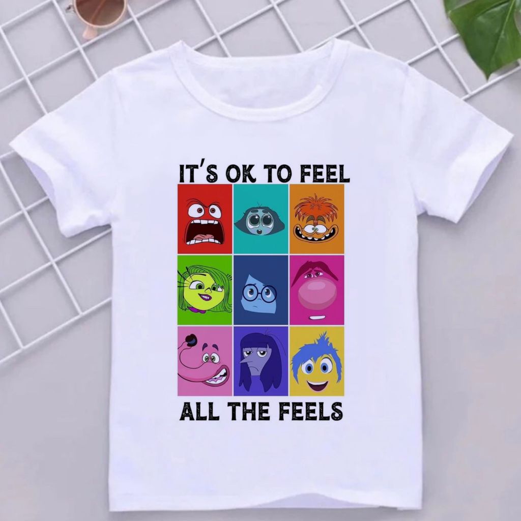 Camiseta Infantil Divertida estampada divertidamente emoções filme mente Blusa juvenil presente camisa leve fresca kids