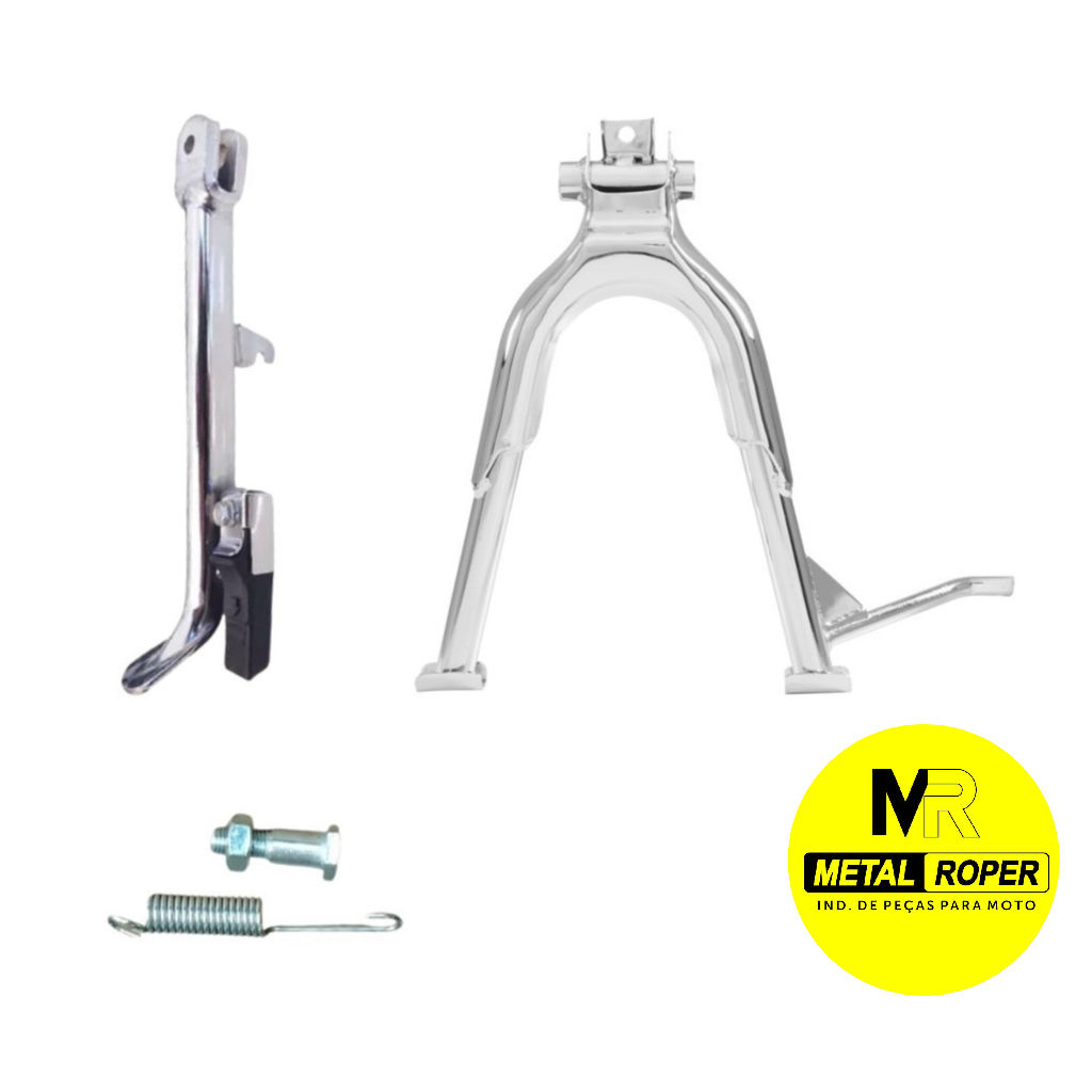 Kit Cavalete Central + Lateral Cromado Para Motos Modelo Fan 150/160  Titan 150/160 em Oferta na Shopee