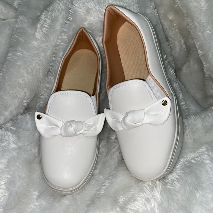 Tênis Feminino Slip On Casual Confortável Macio Calce Fácil Branco Enfermeira Área Saúde IA54 em Oferta na Shopee