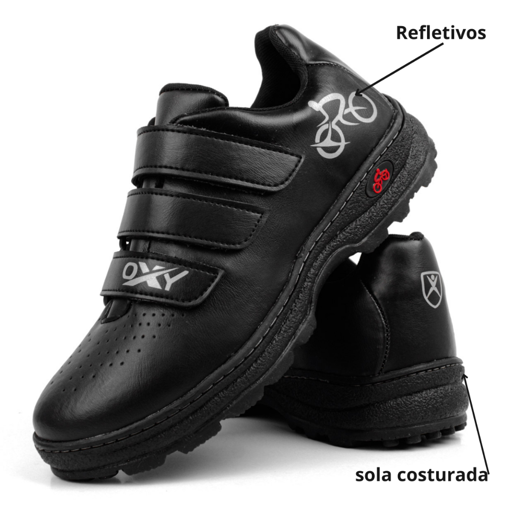 Sapatilha Ciclismo Com Refletivos e Sola Costurada Bike Trilhas Unissex