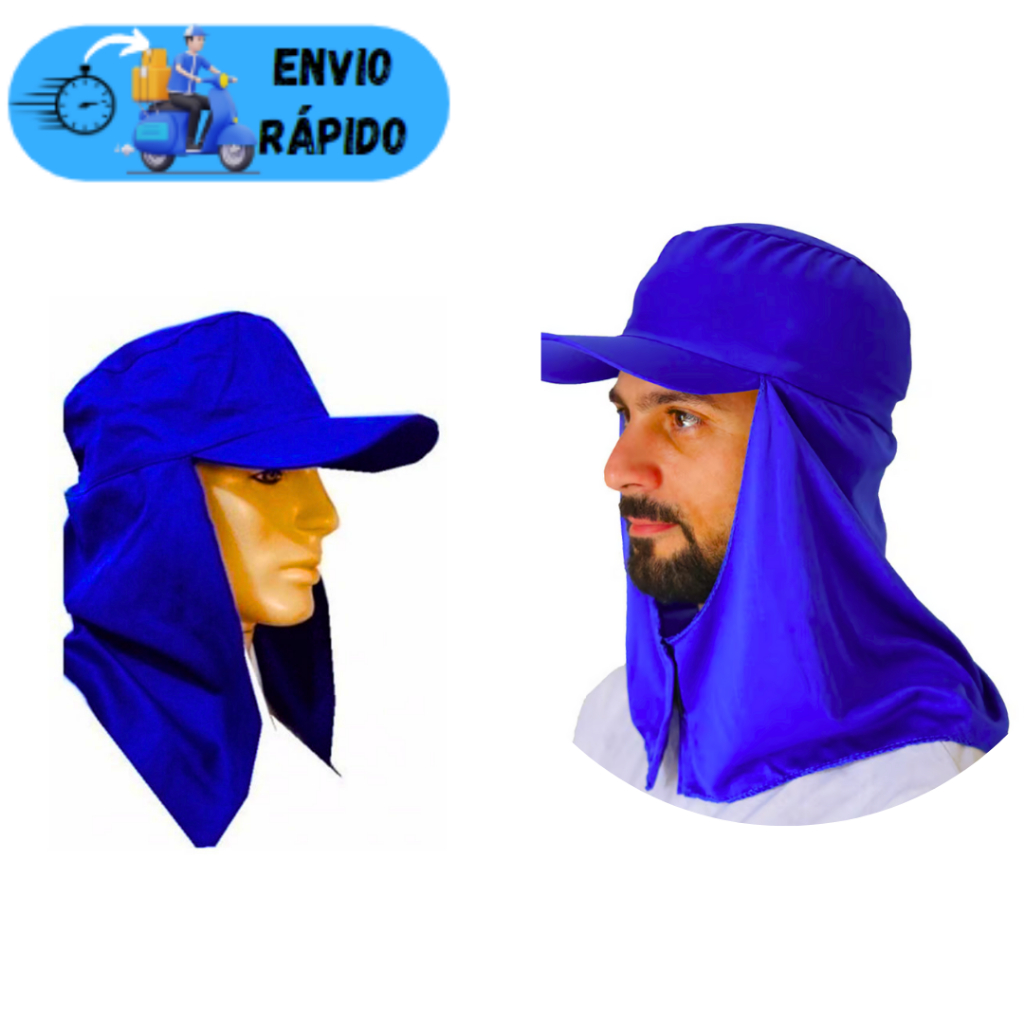 BONÉ ARABE DE BRIM AZUL PARA SOLDADOR PEDREIRO JARDINAGEM TRABALHO EPI PARA SOL