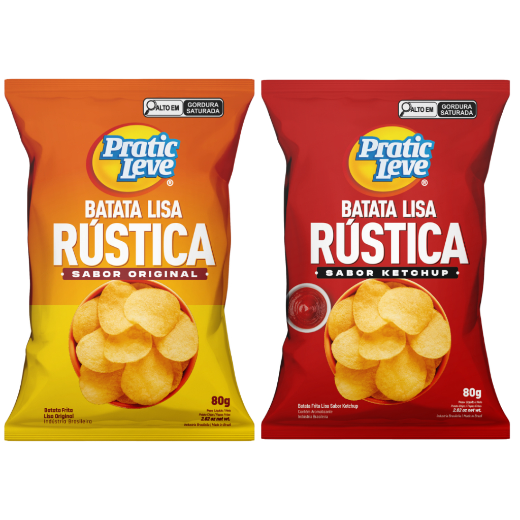 Kit de 6 Batata Rústica Lisa com 80g  Pratic Leve