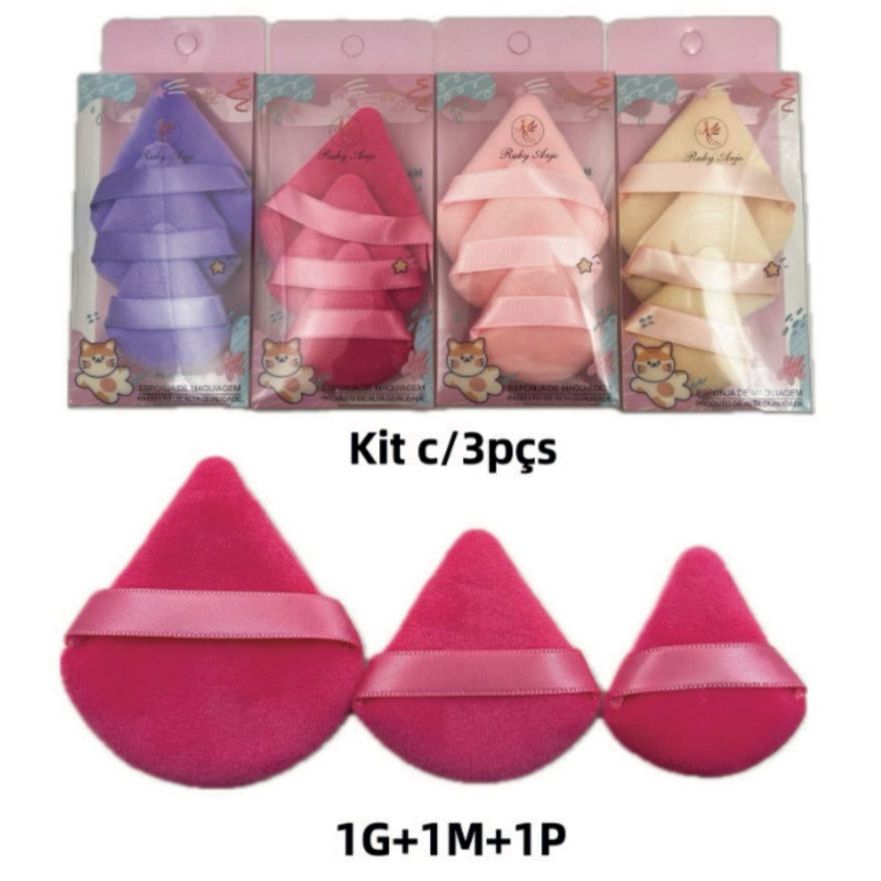 Kit 3 Esponjas Triangular - Ruby Anjo
