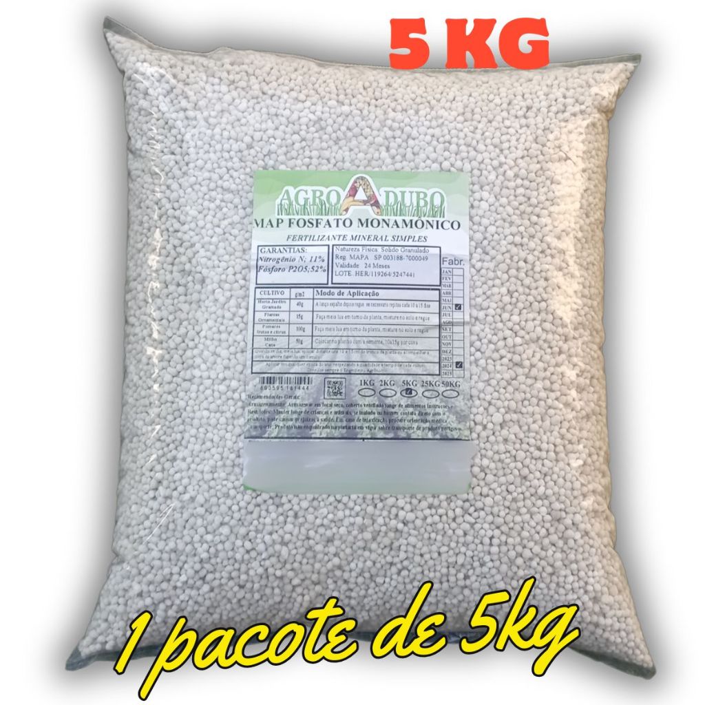 Fertilizante 5Kg Map Granulado Adubo Fosfato Monoamónico em Oferta na Shopee