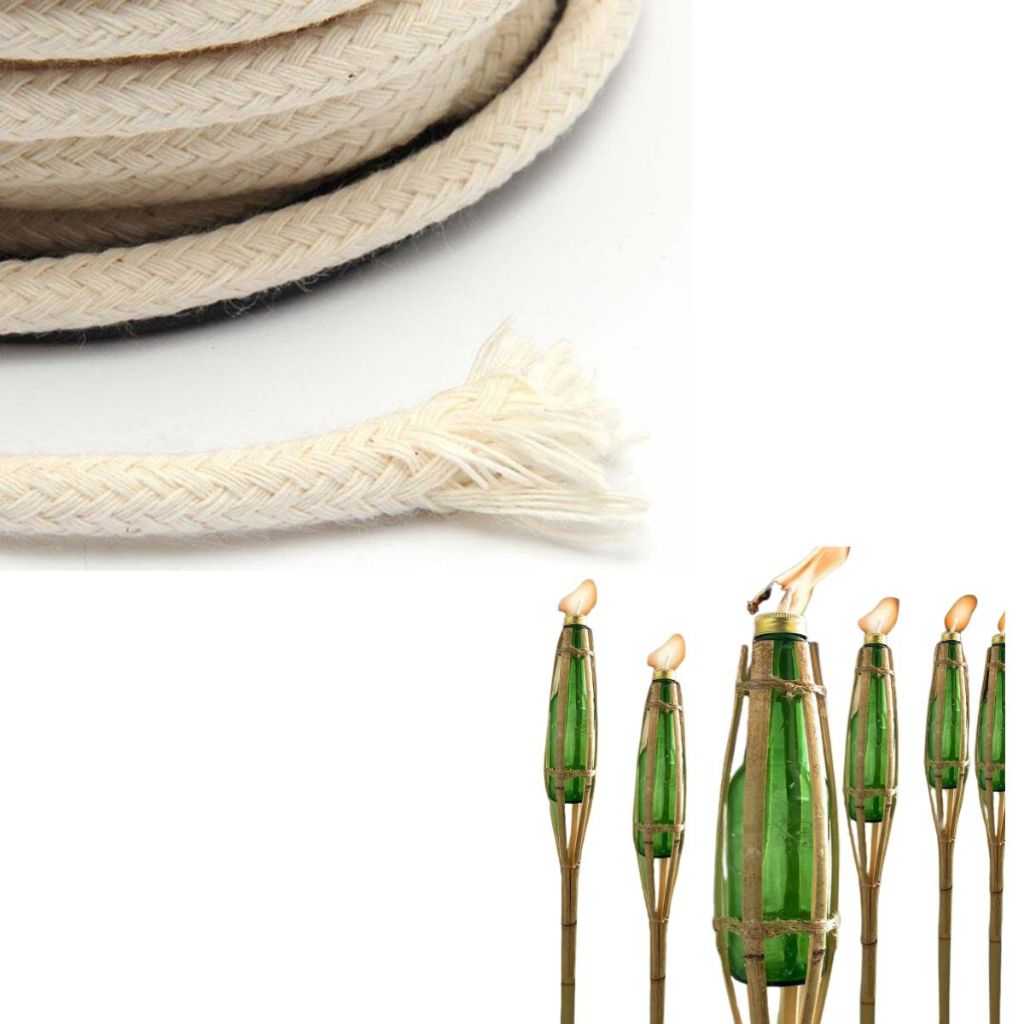 Pavio de algodão 5 mm Para Tocha Velas Lamparinas Lampião 10 metros