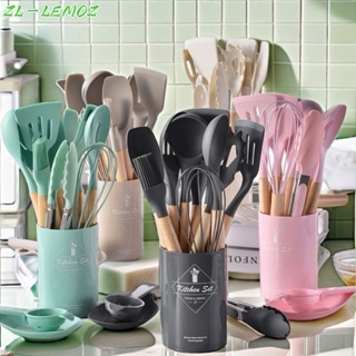 Jogo de Cozinha Kit com 5pcs ou/ 12 Peças de Silicone, Utensílios e Copo Suporte para Cozi...