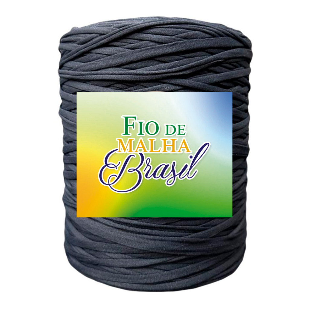 Fio de Malha Brasil - Rolo 1Kg Preto - Crochê Residual Selecionado Bolsa Tapete Promoção 1 Kilo Lycra Elastano em Oferta na Shopee