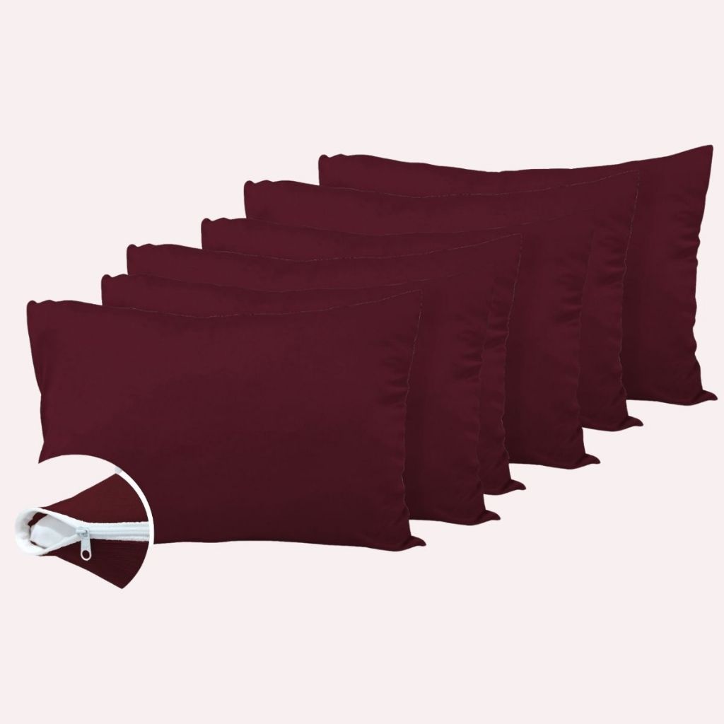 Kit 6 Capas Protetoras De Travesseiro Com Zíper Em Malha Gel Lisa Premium Resistente 70x50cm em Oferta na Shopee