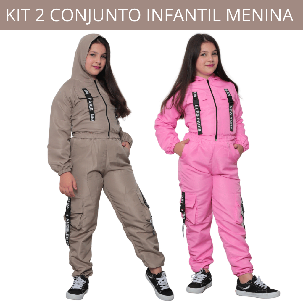 KIT 2  Conjunto Infantil Menina Conjunto Infantil Feminino Criança Blogueirinha Gringa Estilosa Top