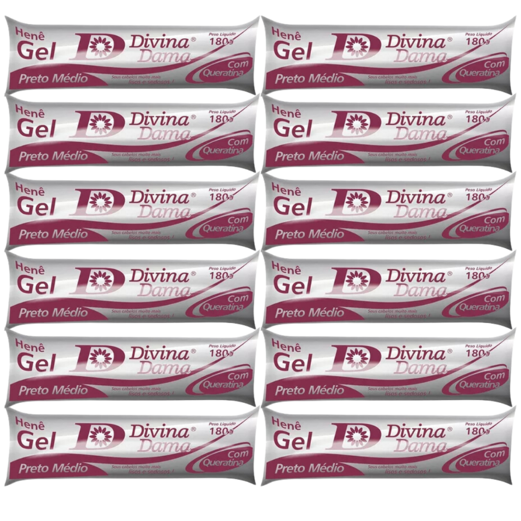 Kit C/ 12 Henês Bisnaga Médio 180g Divina Dama em Oferta na Shopee
