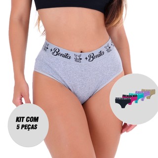 Kit 5 Calcinhas Femininas Tangão Caribe Algodão em Oferta na Shopee
