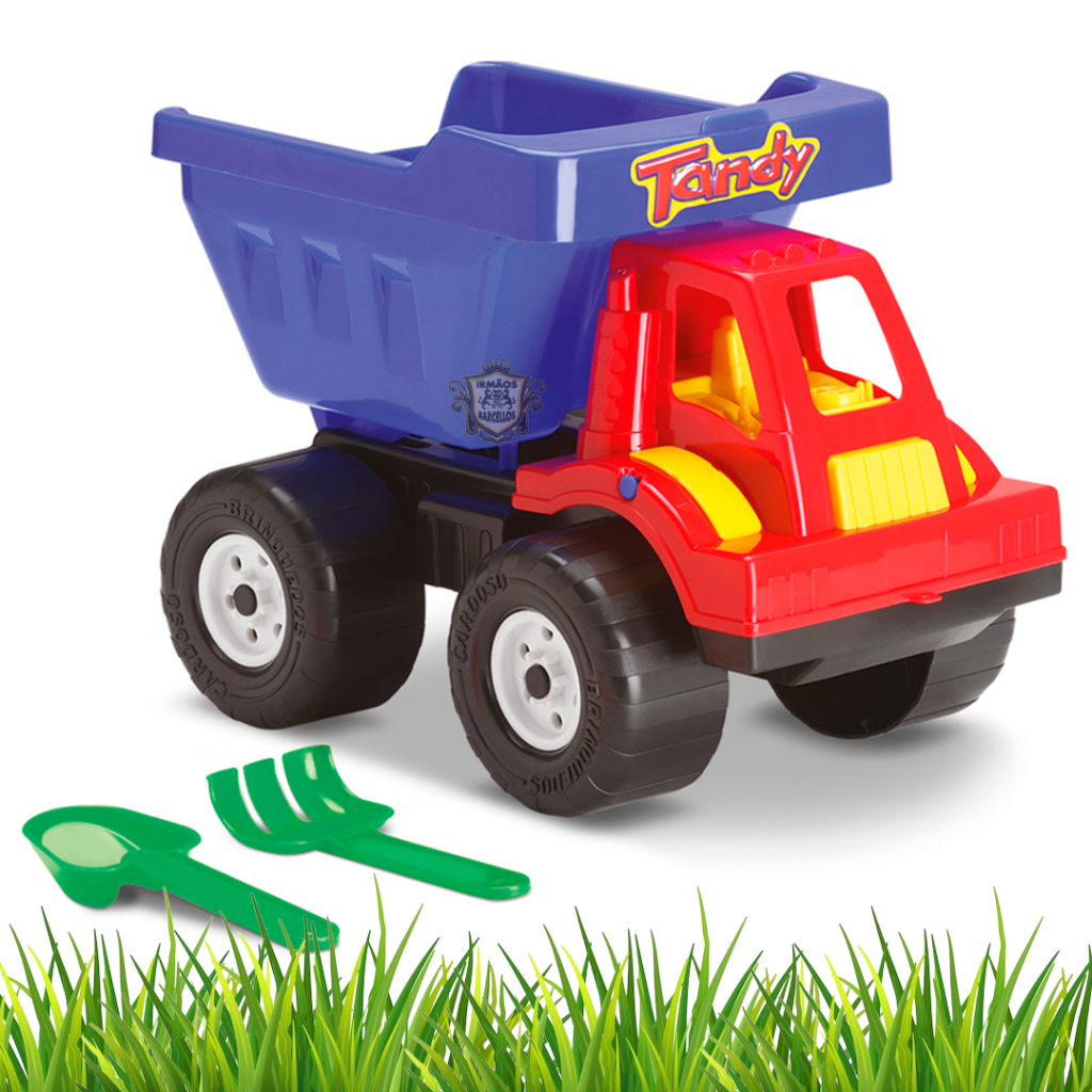 Brinquedo Infantil Caminhão Caçamba Grande Plástico Com Pás - Carrinhos Caminhaozinho