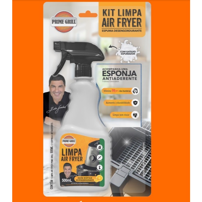 Kit Limpa Air Fryer Desengordurante Prime Grill Edu Guedes