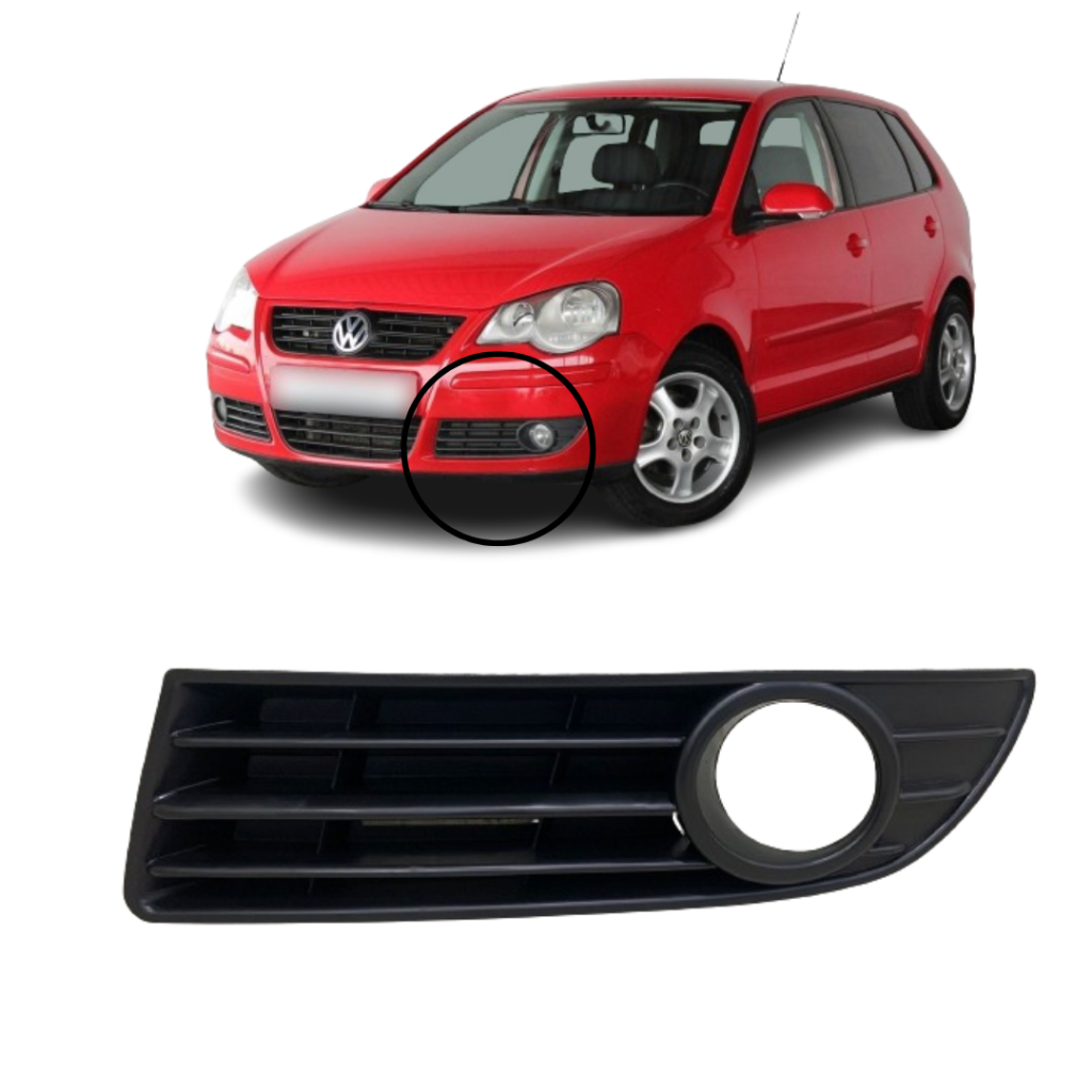 Grade Para-Choque Moldura Farol de Milha Polo 2007 2008 2009 2010 2011 Com Furo
