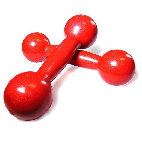 Par Halter Emborrachado 3kg Vermelho Treino Em Casa em Oferta na Shopee