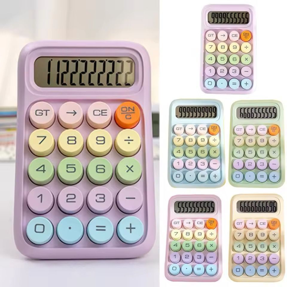 Calculadora Colorida Fofa  Com Teclado Mecânico RZ.819 Calculadora 12 Dígitos