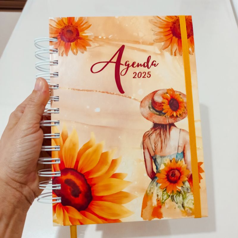 Agenda 2025 Floral Girassol Um Dia por Página