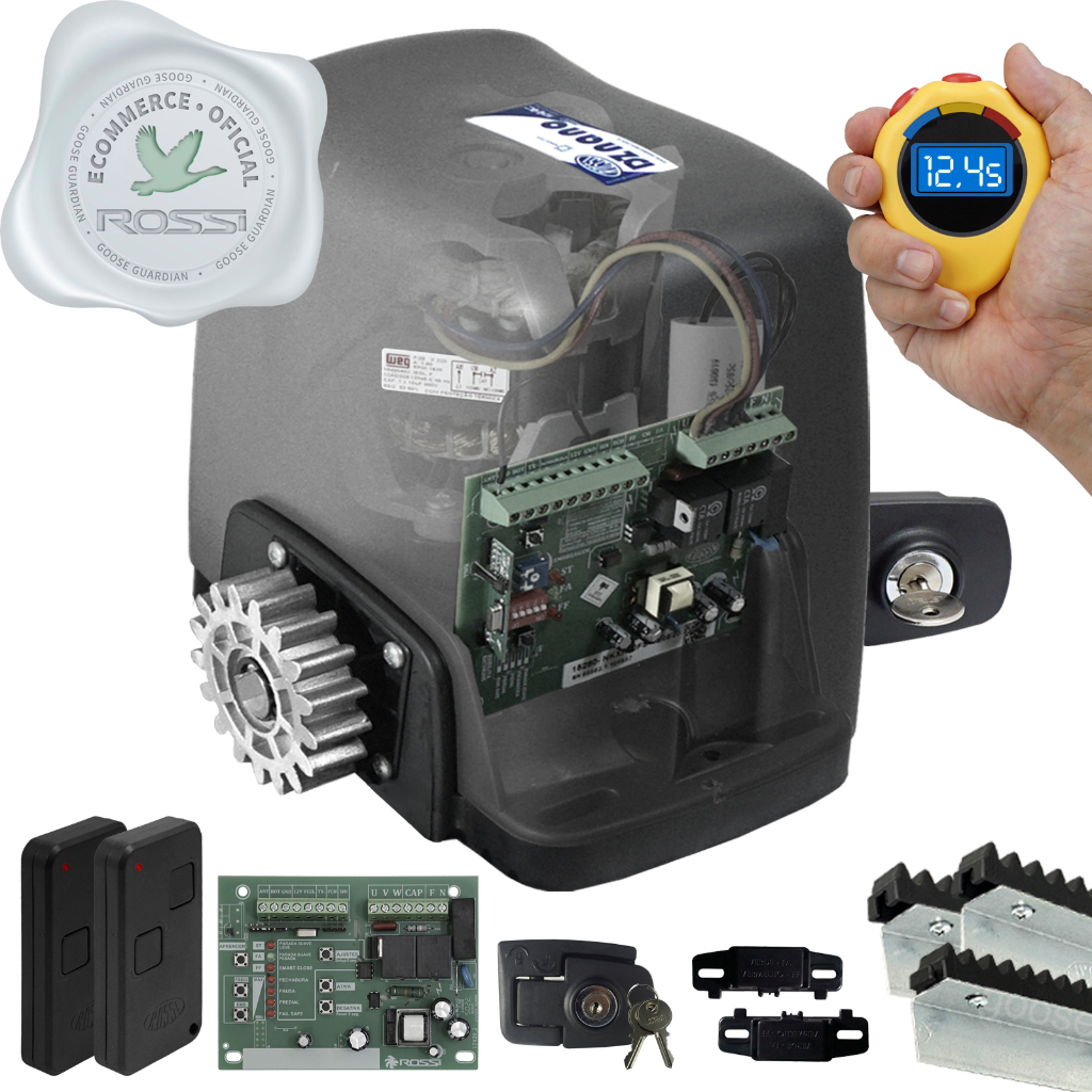 Kit 1 Motor Rossi Dz Nano Turbo 3,5m Crem 2 Control Portão 600kg em Oferta na Shopee