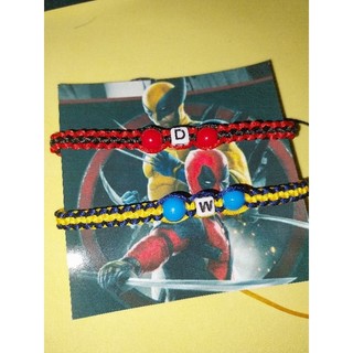 Pulseira Deadpool Wolverine de Macrame Regulável
