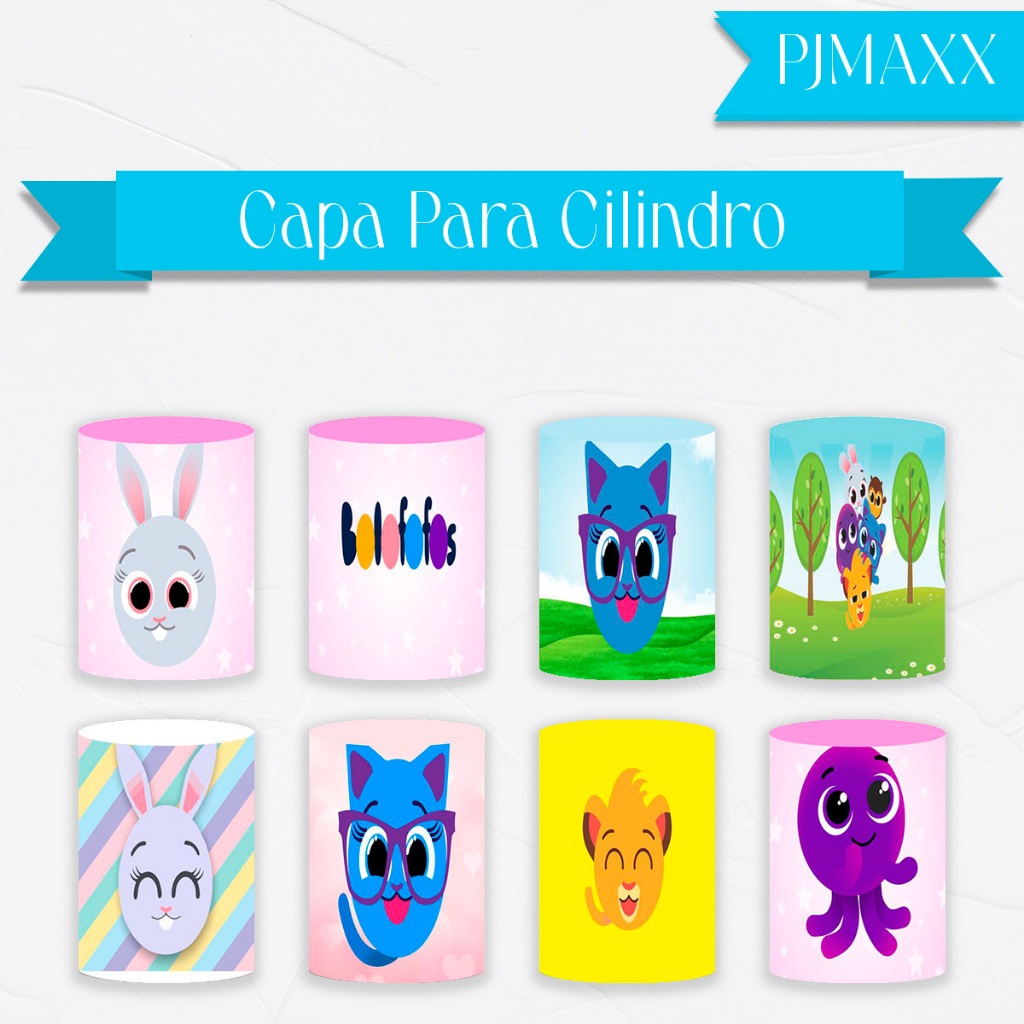 Capa Para Cilindro tema BoloFofo Musical Infantil Animais Decoração Elegante Cenario Malha Sublimada em Oferta na Shopee