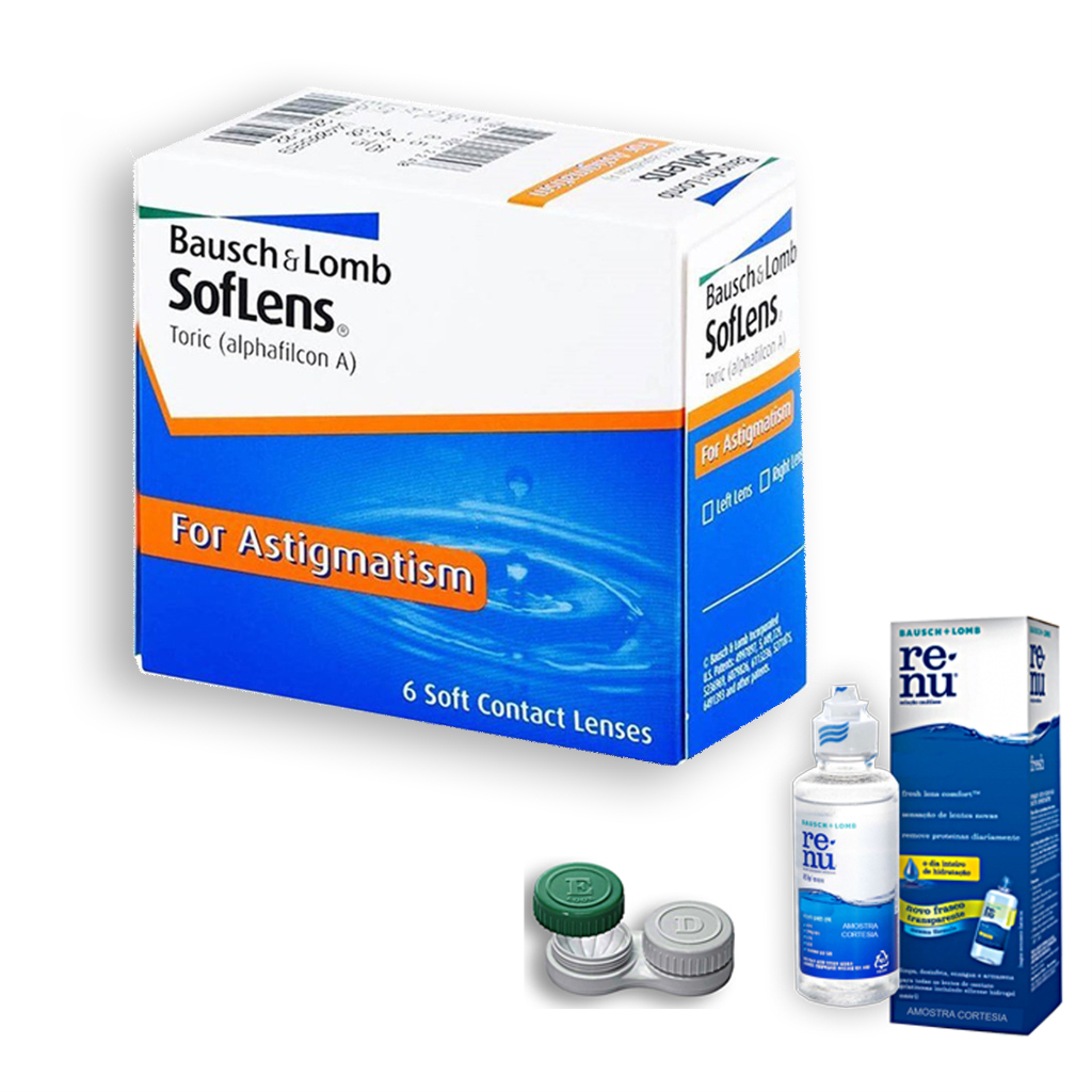 Lente De Contato Soflens 66 Tórica - Astigmatismo + renu