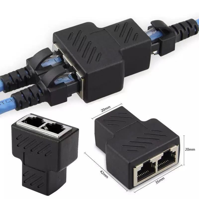Kit Adaptador Duplicador De Cabo De Rede Rj45 Internet 1 Para 2 E Cabe De Rede 1.80m