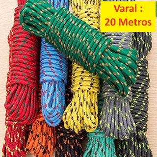 Corda multiuso 20 metros super resistente para varal amarração em geral para teto parede em nylon Javick em Oferta na Shopee