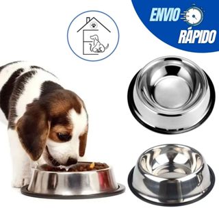 COMEDOURO INOX PARA CACHORRO GATO COM ANTIDERRAPANTE PARA RAÇÃO ÁGUA 5 TAMANHOS DIFERENTES em Oferta na Shopee