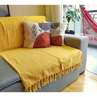 Manta Para Sofá 2,50x1,80m Protetora para Decoração com Nó nas pontas em Oferta na Shopee