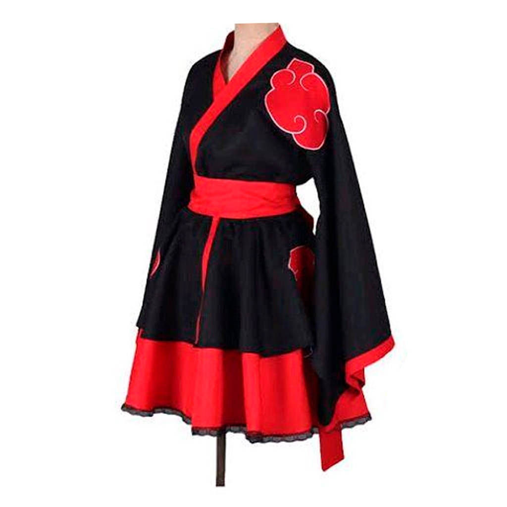 Kimono Akatsuki Adulto Feminino Promoção Original Naruto Shippuden Anime — imagem 2 de 2