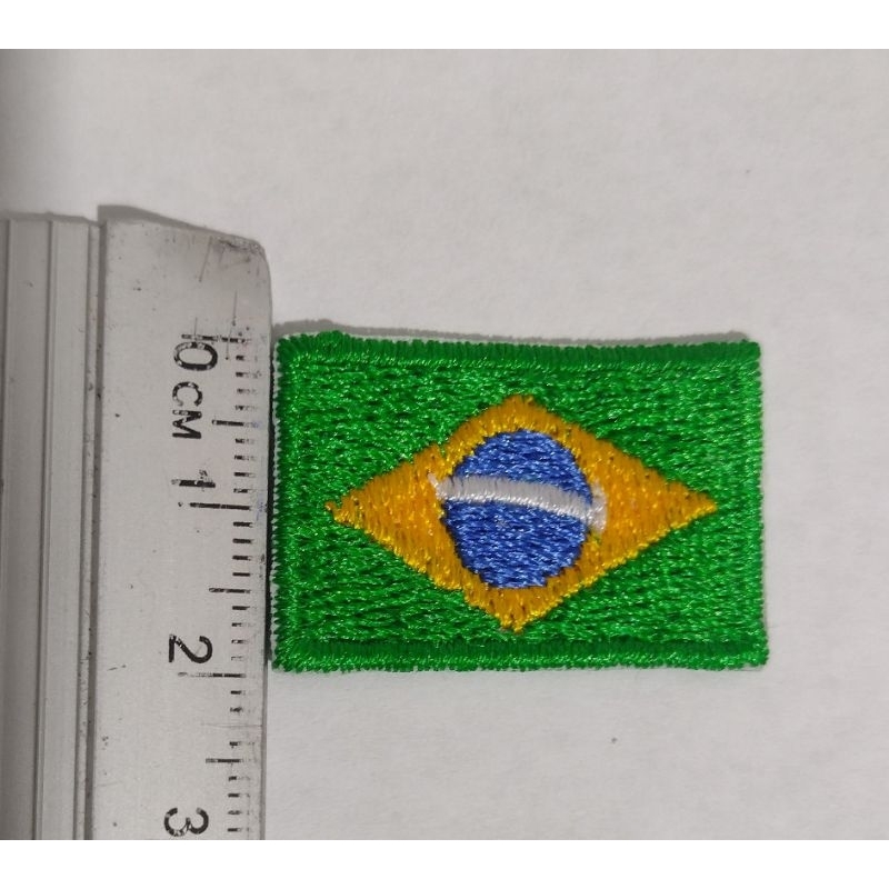 kit 10 bandeirinha do Brasil  patch bordado tamanho 2.x3
